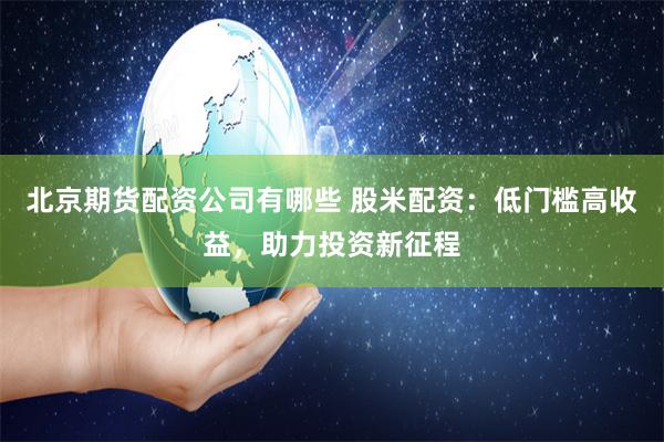 北京期货配资公司有哪些 股米配资:低门槛高收益,助力投资新征程